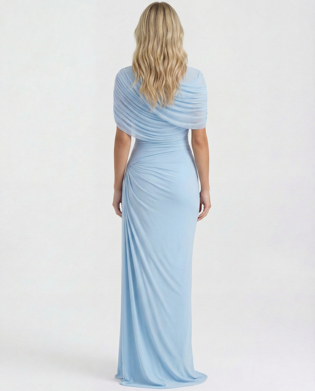 Women's Draped Maxi Dress for Elegant Evening and Formal Occasion Styling