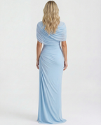 Women's Draped Maxi Dress for Elegant Evening and Formal Occasion Styling