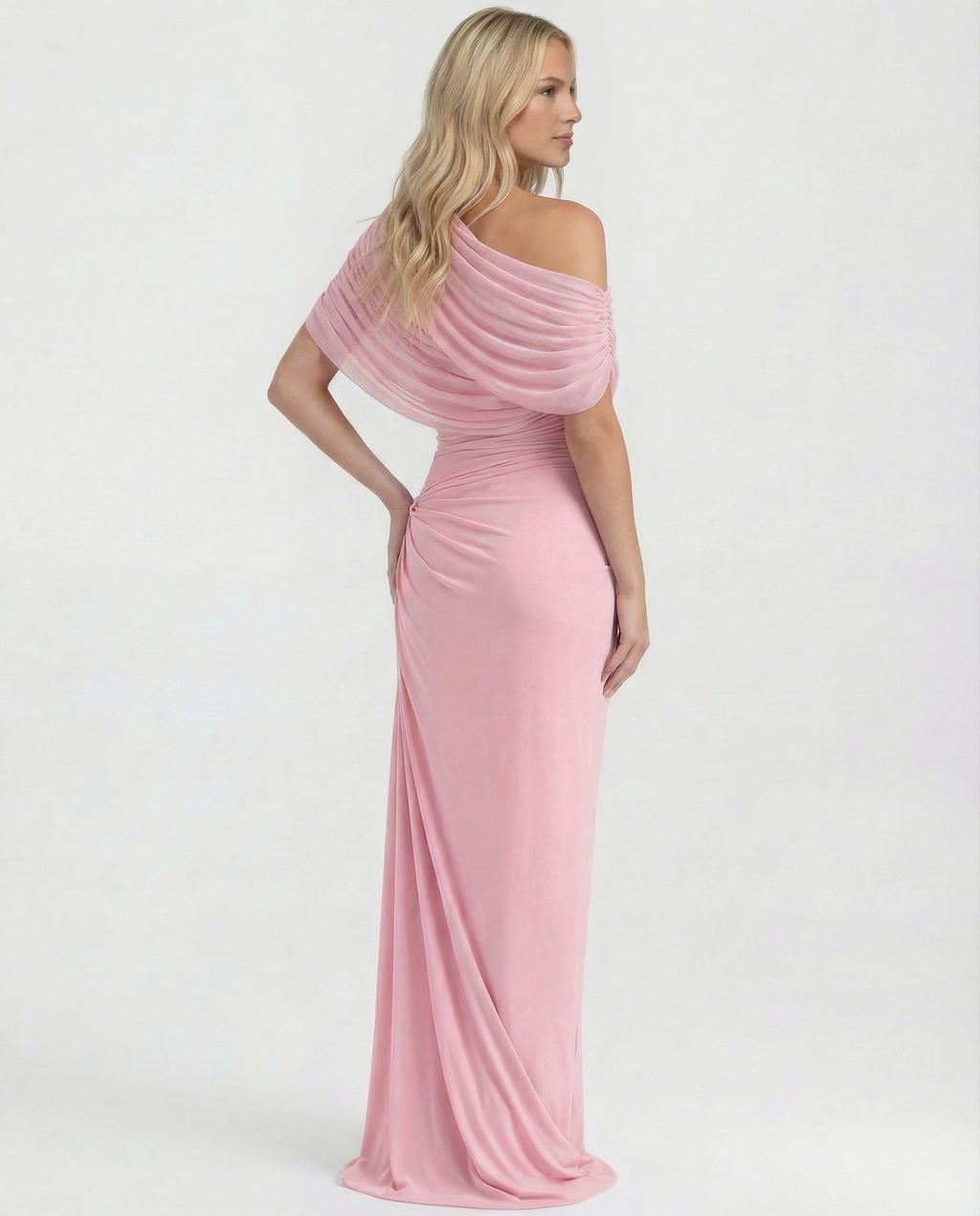 Women's Draped Maxi Dress for Elegant Evening and Formal Occasion Styling