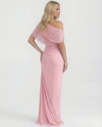 Women's Draped Maxi Dress for Elegant Evening and Formal Occasion Styling