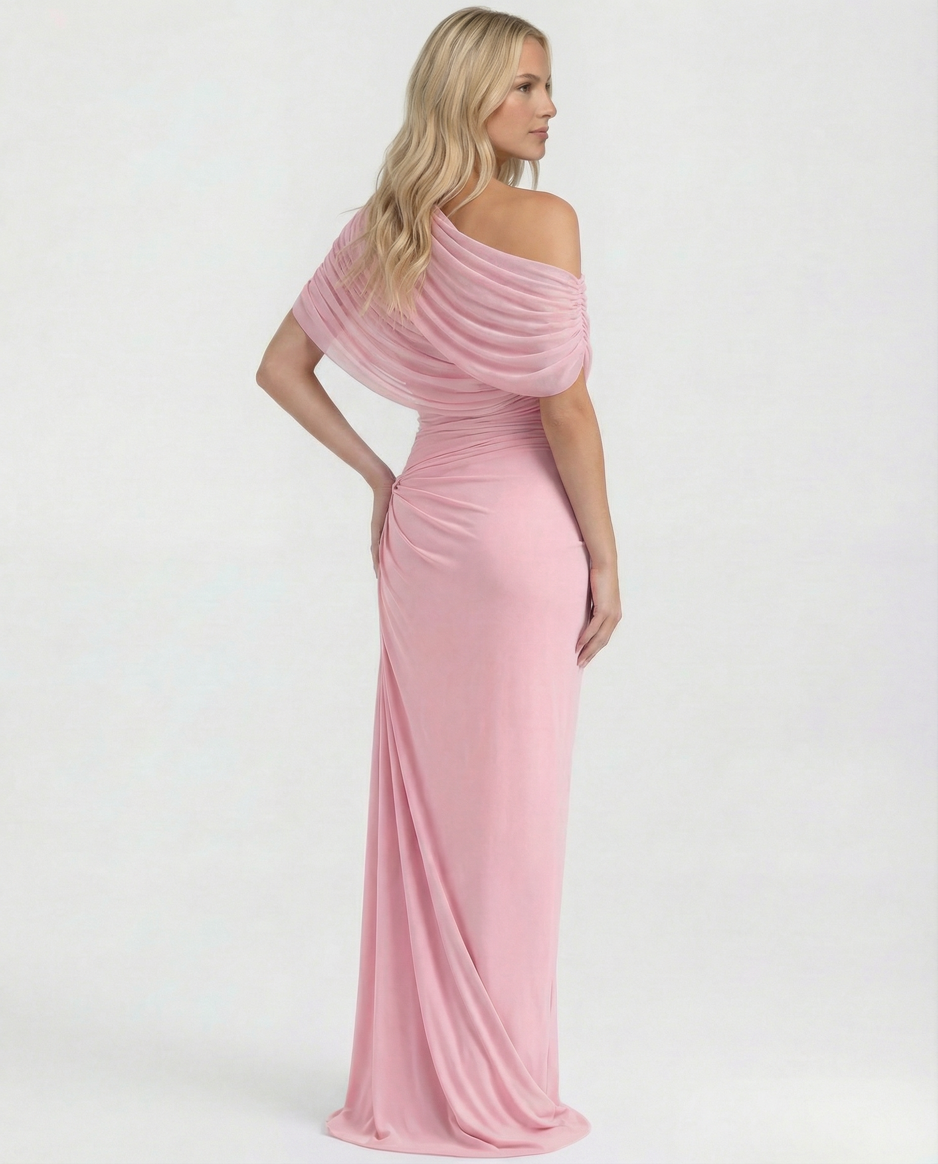 Women's Draped Maxi Dress for Elegant Evening and Formal Occasion Styling