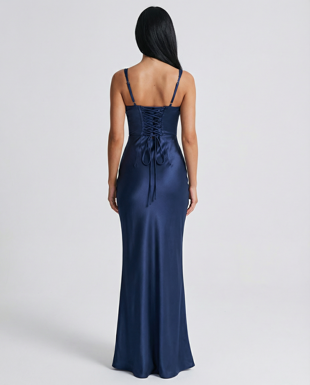 Women's Corset Maxi Dress with Plunging Neckline for Elegant Evenings