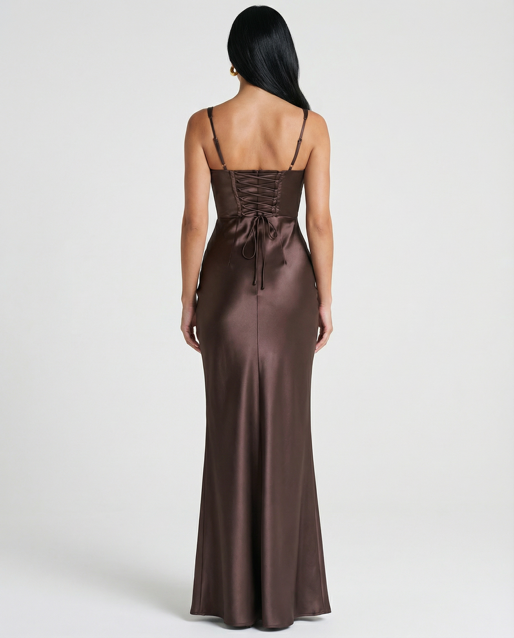 Women's Corset Maxi Dress with Plunging Neckline for Elegant Evenings