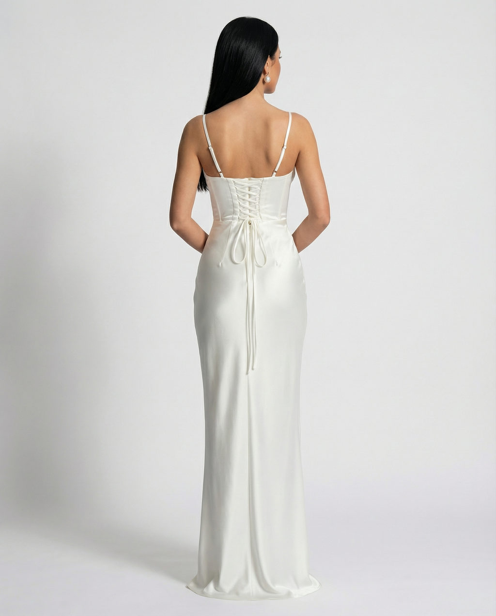 Women's Corset Maxi Dress with Plunging Neckline for Elegant Evenings