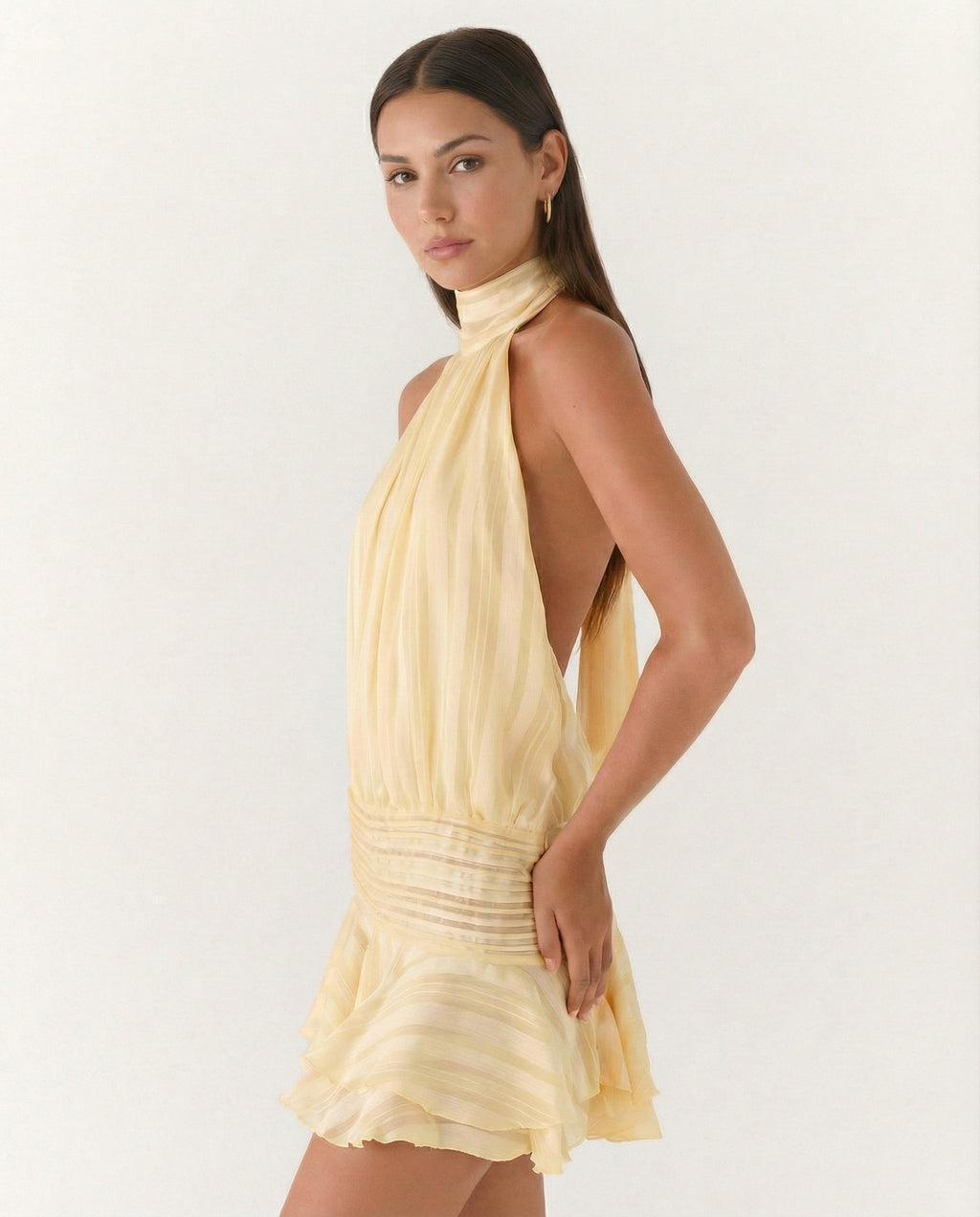 Women's Pleated Halter Playsuit for Elegant Summer Evening Styling