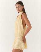 Women's Pleated Halter Playsuit for Elegant Summer Evening Styling