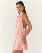 Women's Pleated Halter Playsuit for Elegant Summer Evening Styling