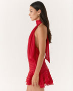 Women's Pleated Halter Playsuit for Elegant Summer Evening Styling