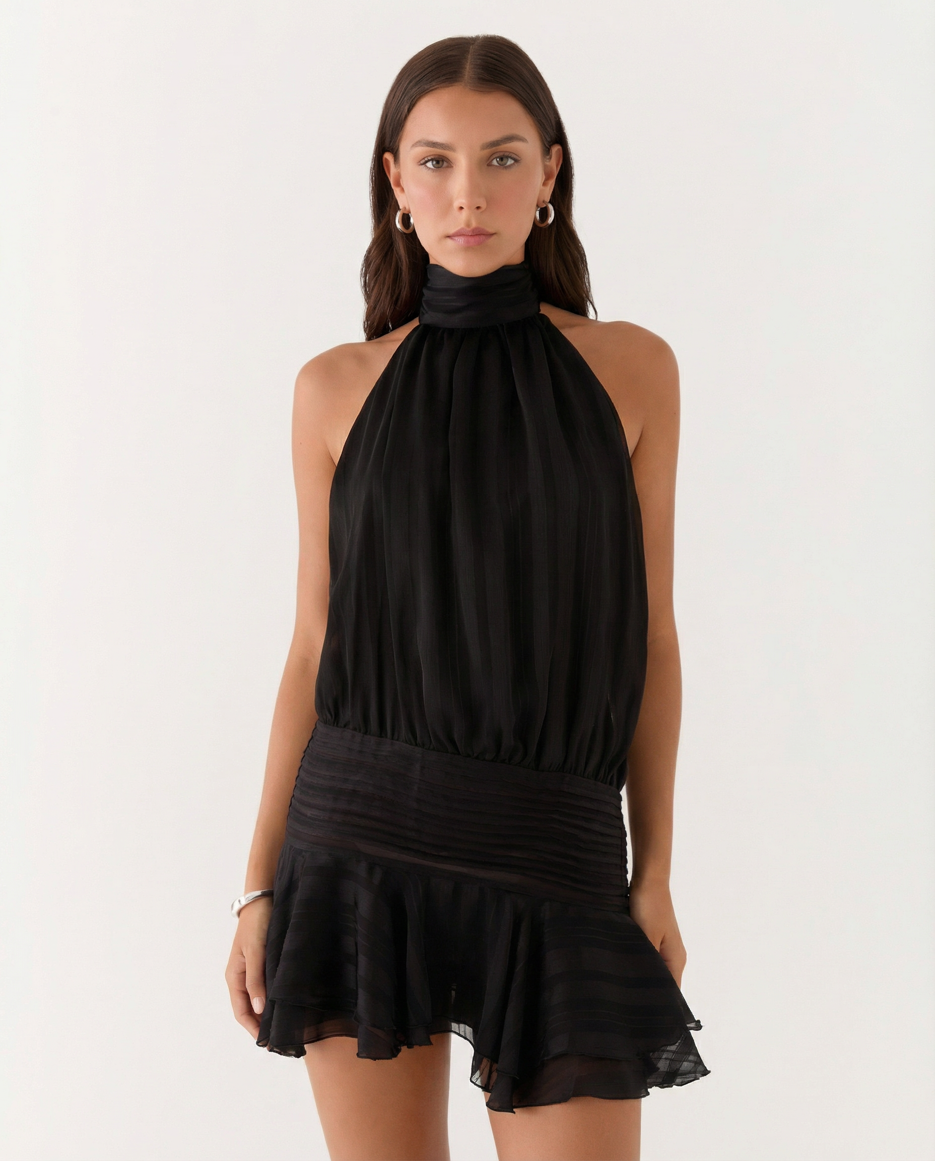 Women's Pleated Halter Playsuit for Elegant Summer Evening Styling