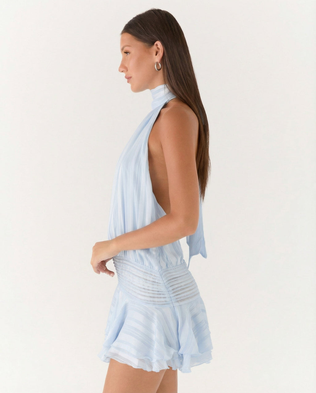 Women's Pleated Halter Playsuit for Elegant Summer Evening Styling