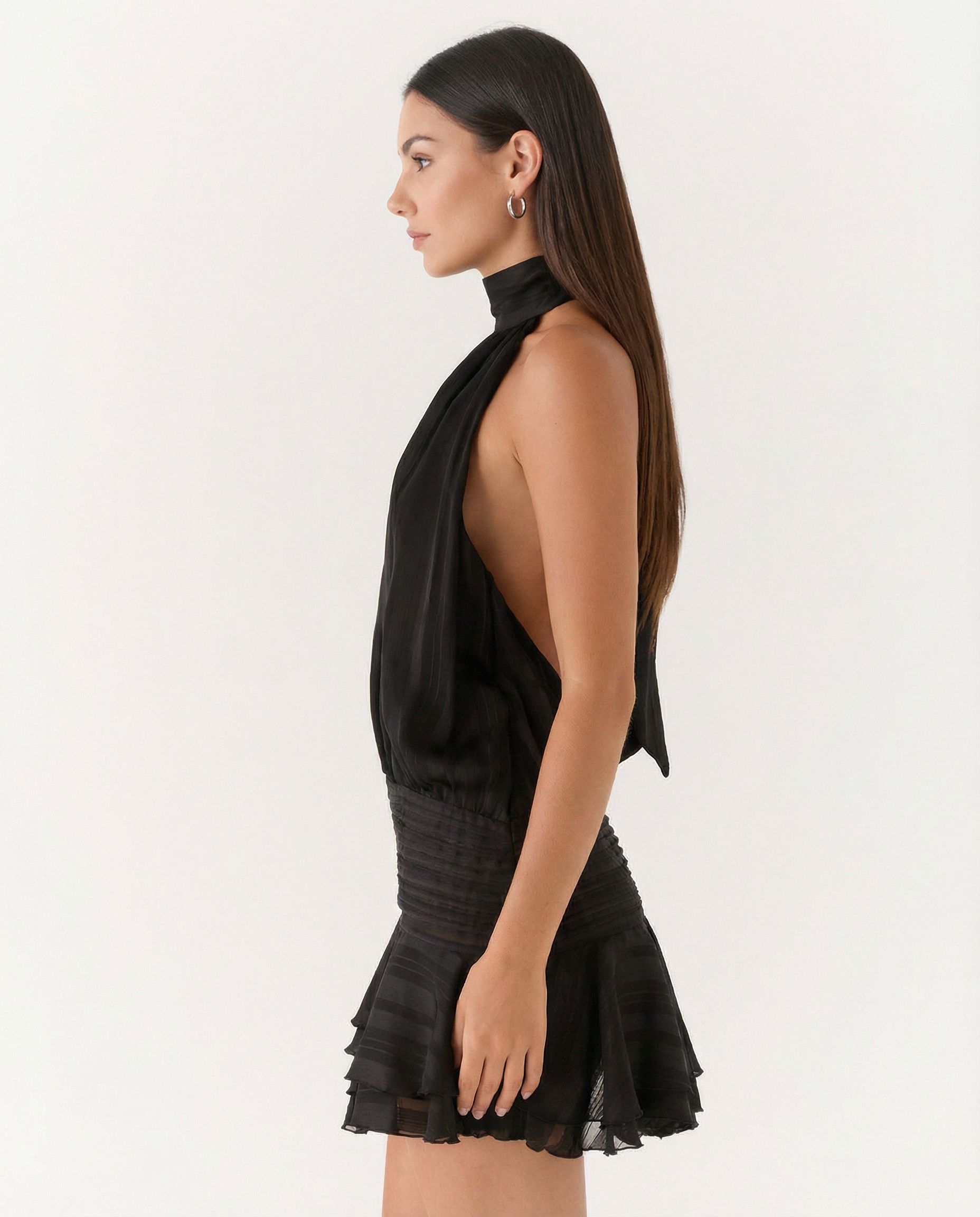 Women's Pleated Halter Playsuit for Elegant Summer Evening Styling
