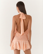 Women's Pleated Halter Playsuit for Elegant Summer Evening Styling
