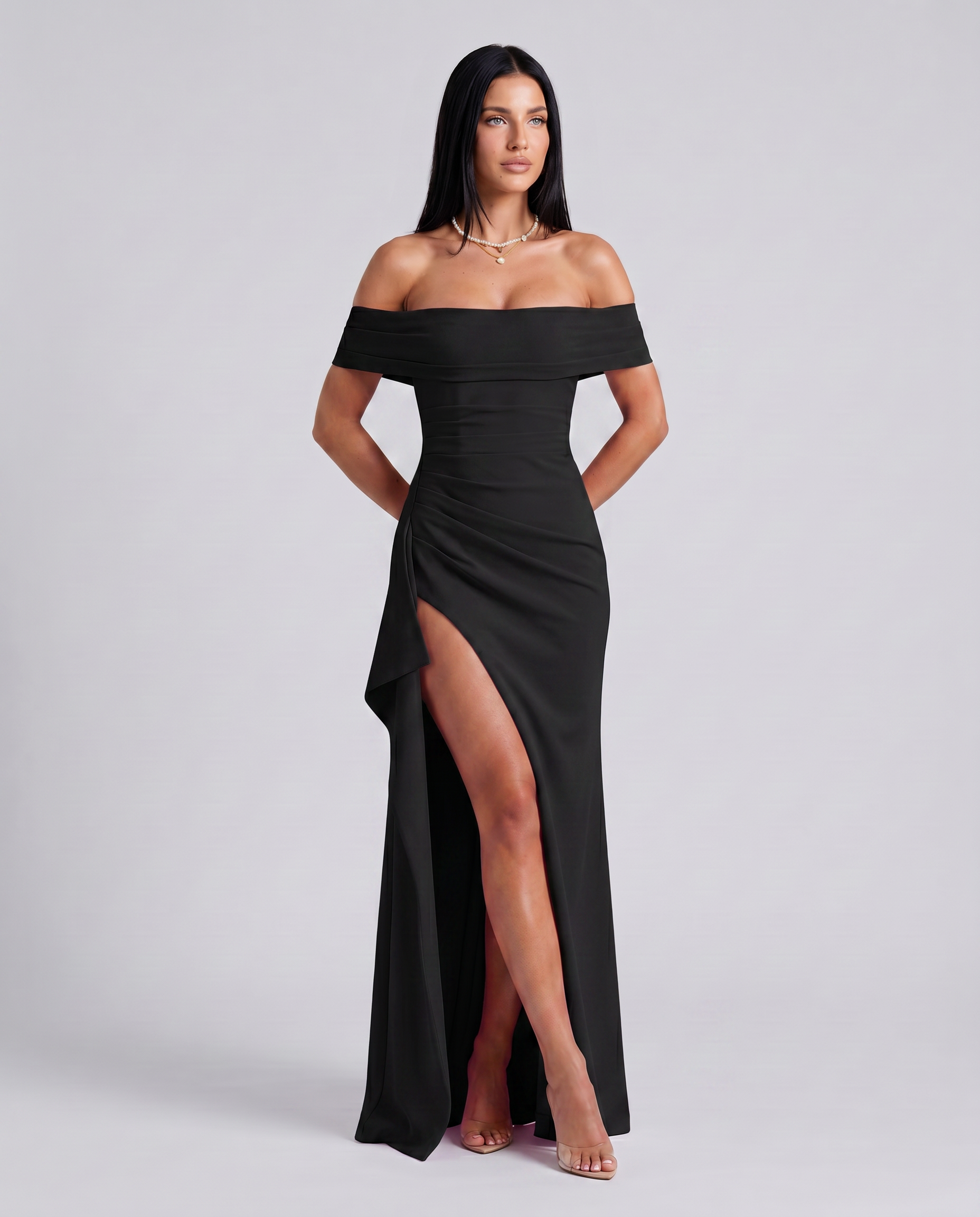 Women's Off-Shoulder Maxi Dress for Elegant Evening and Formal Styling