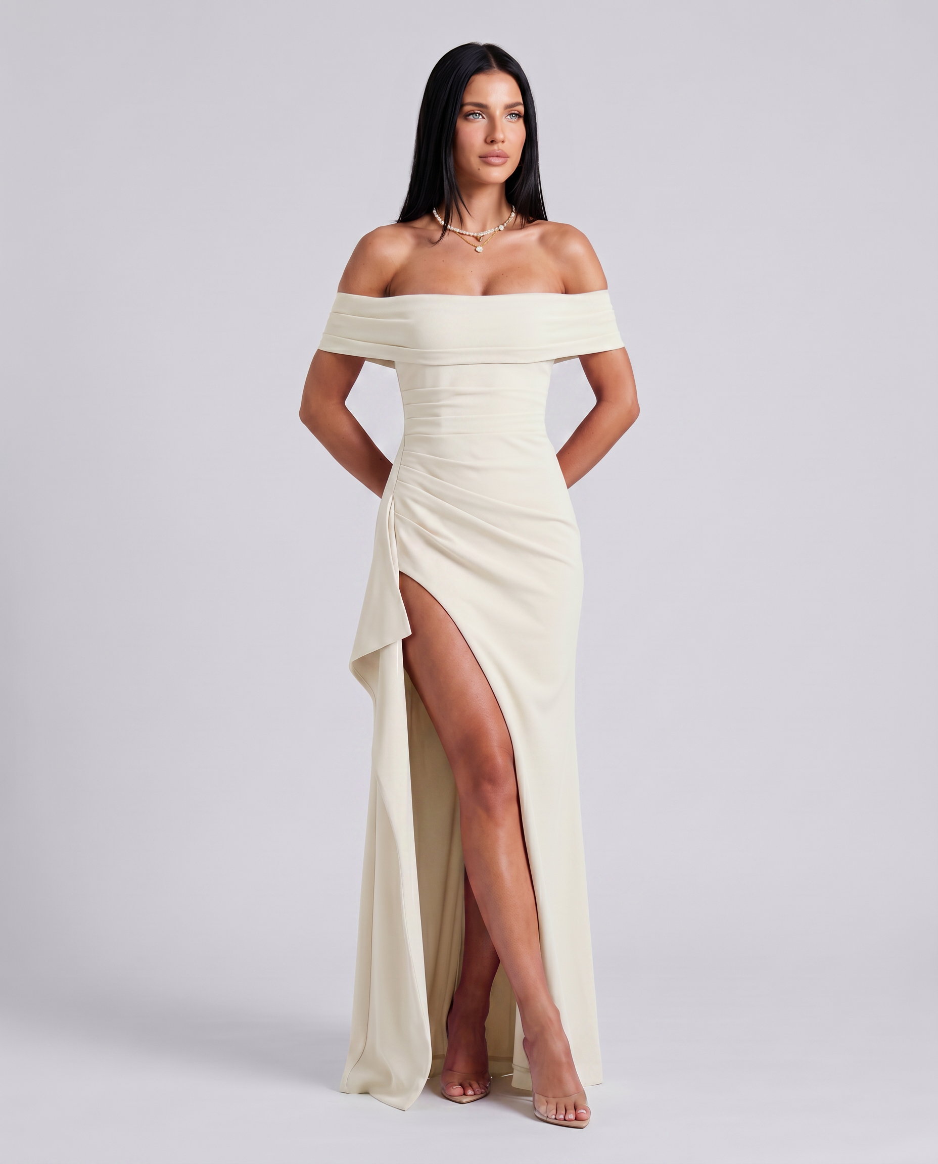 Women's Off-Shoulder Maxi Dress for Elegant Evening and Formal Styling