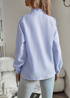 Women's Ruffle Trim Textured Blouse