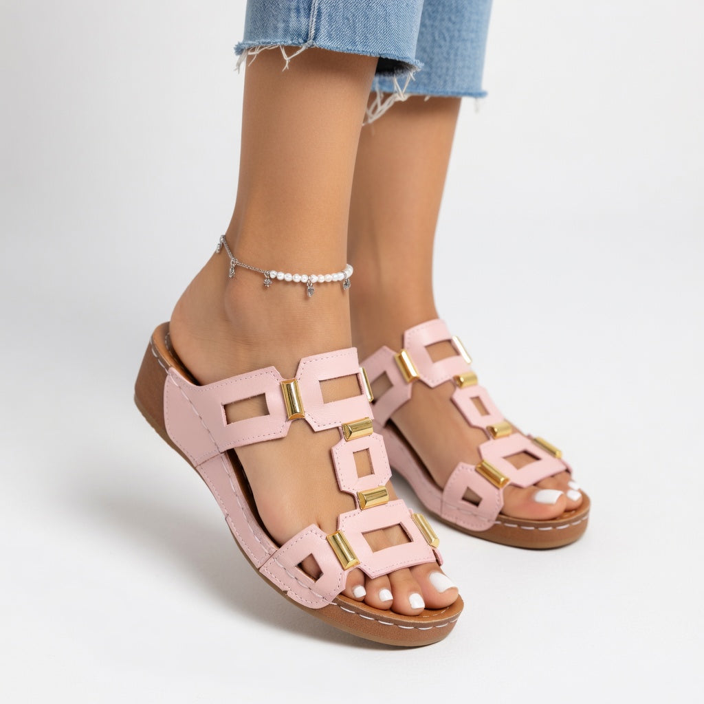 Women's Cutout Comfort Wedge Sandals