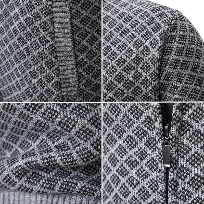 Cardigan testurizzato da uomo con zip