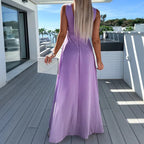 Damen weiter Jumpsuit mit elegant geraffter Taille und fließendem Schnitt