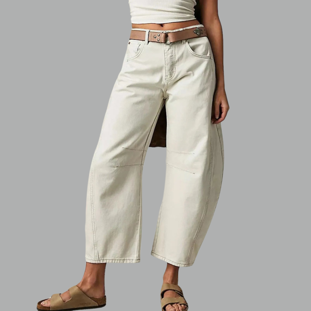 Utilityjeans til kvinder med barrel-leg-pasform