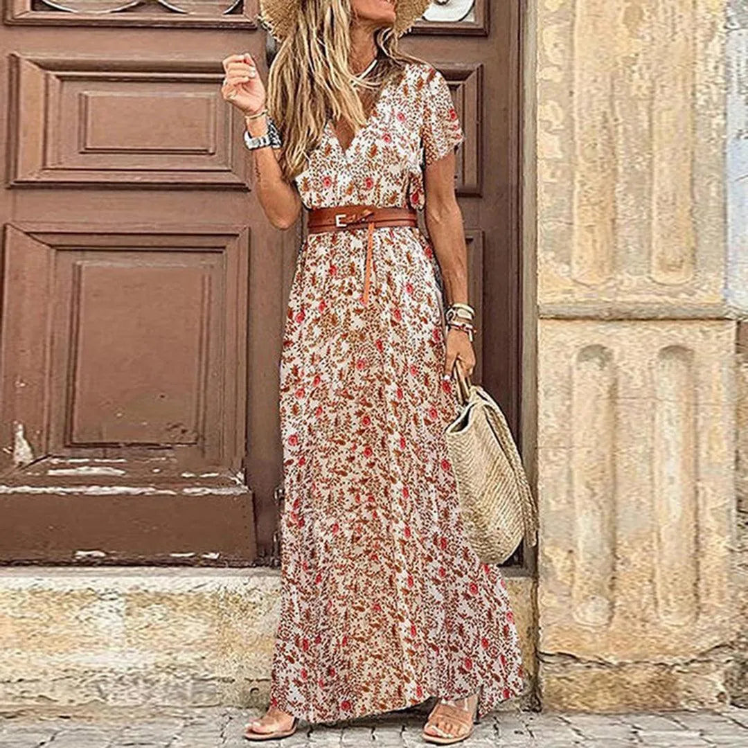 Women Boho Summer Dress with Paisley Print and Lightweight Relaxed Fit