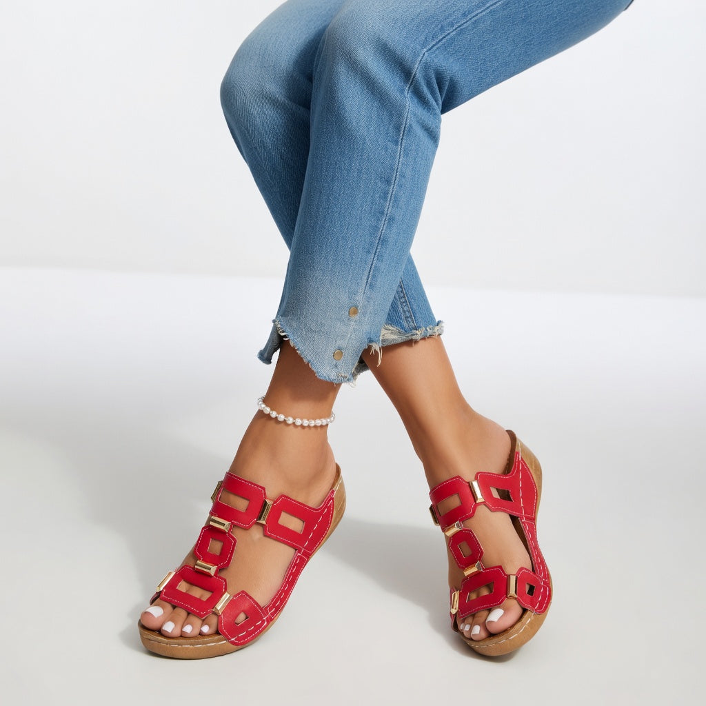 Women's Cutout Comfort Wedge Sandals