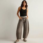 Women's Relaxed Barrel Leg Jeans with High Waist