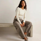 Women's Relaxed Barrel Leg Jeans with High Waist
