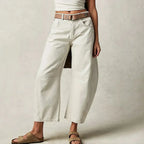 Women's Relaxed Barrel Leg Jeans with High Waist