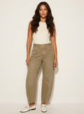 Women's Relaxed Barrel Leg Jeans with High Waist