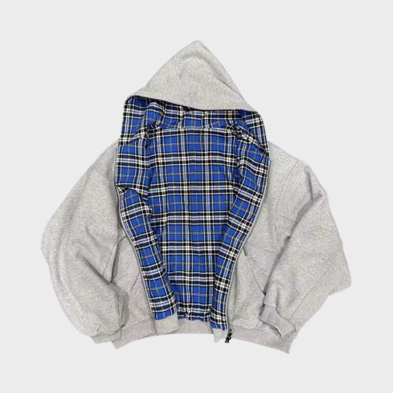 Vendbar oversized hættejakke til mænd