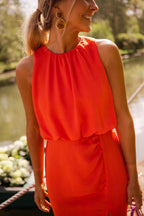 Drapiertes Tulpen-Midikleid für Damen