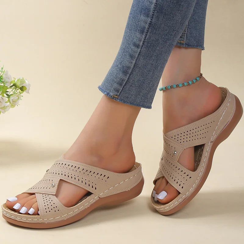Women’s Perforated Comfort Slide Sandals