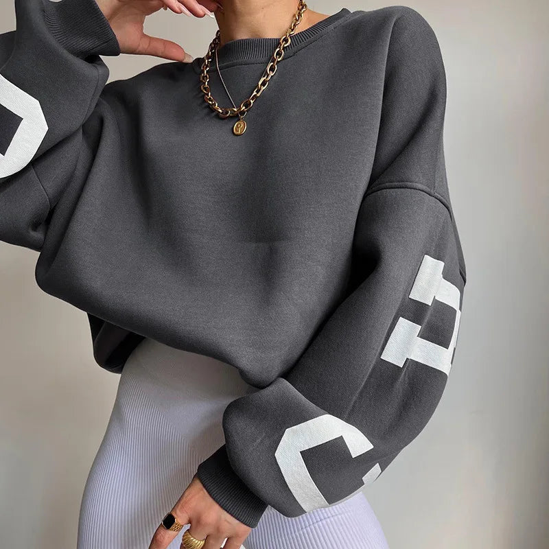 Sweat-shirt graphique oversize pour femme
