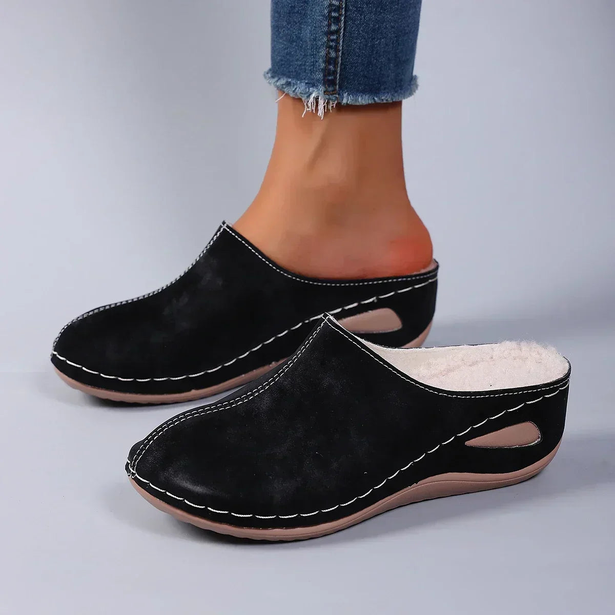 Damen-Warmfutter-Slipper-Clogs