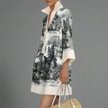 Damen Vintage Print Tunika Kleid für elegantes Alltags-Sommerstyling