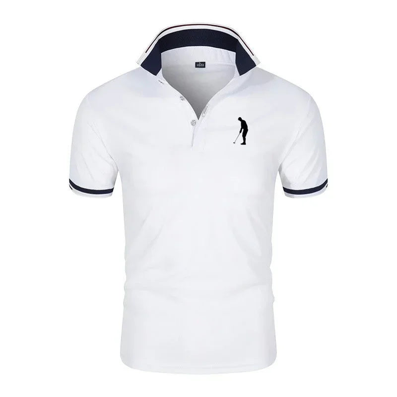 Golfpoloshirt til mænd med kontrastkanter