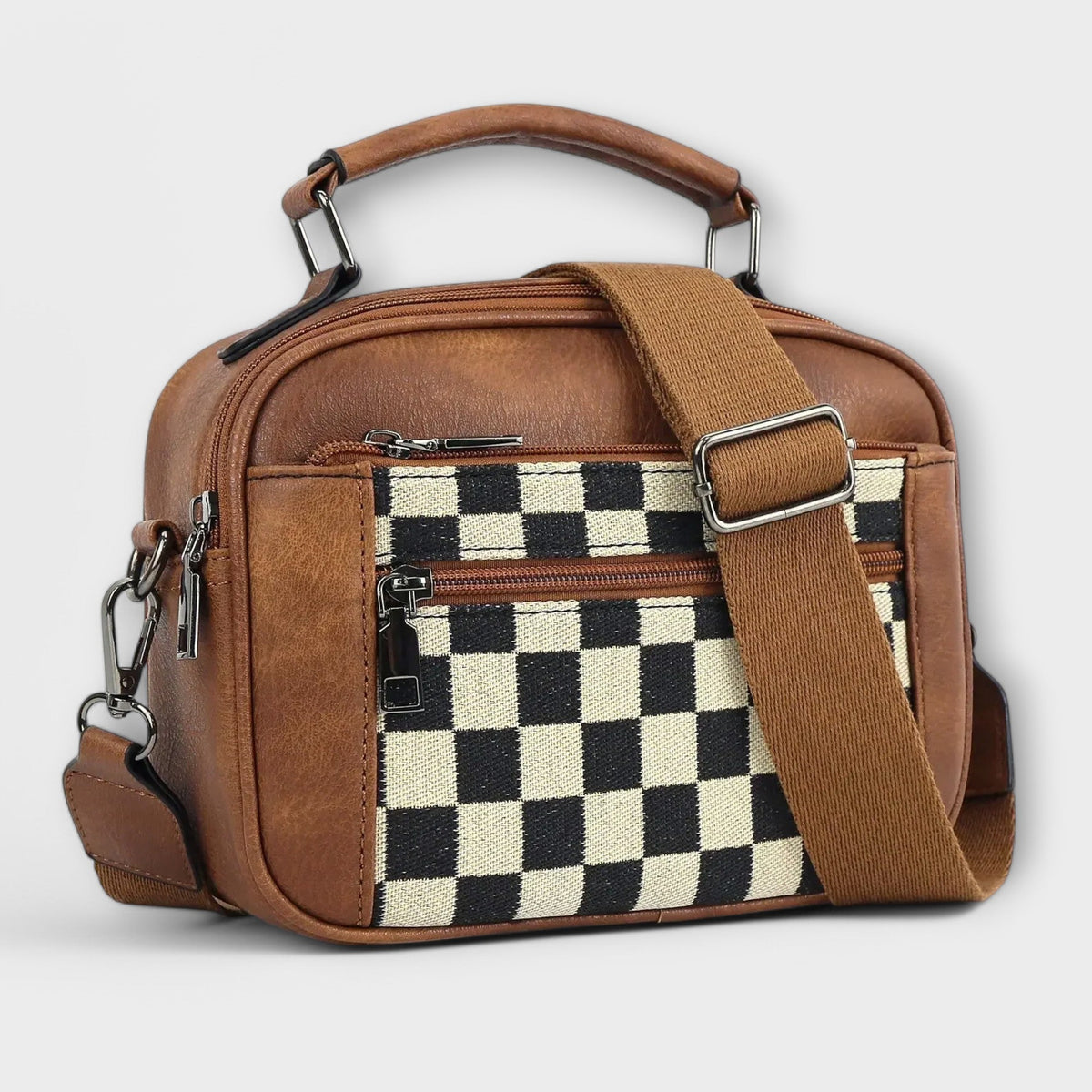 Sac à bandoulière à carreaux pour femme