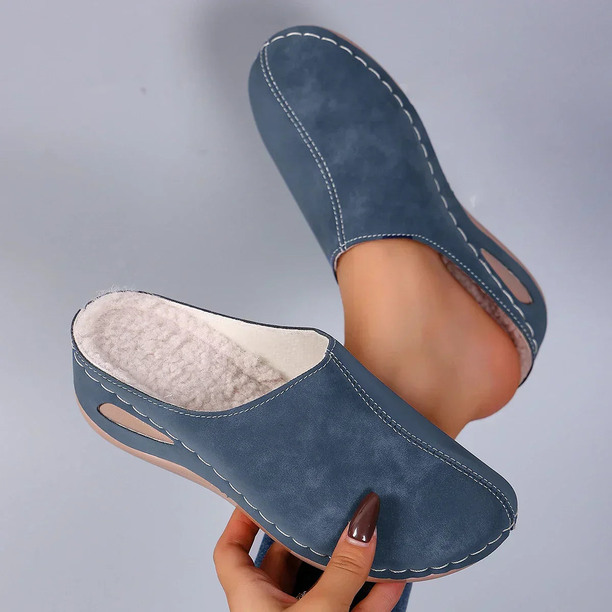 Damen-Warmfutter-Slipper-Clogs