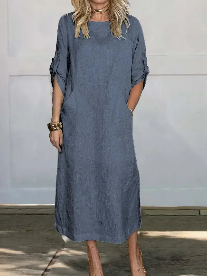 Women's Relaxed Maxi Dress with Side Pockets
