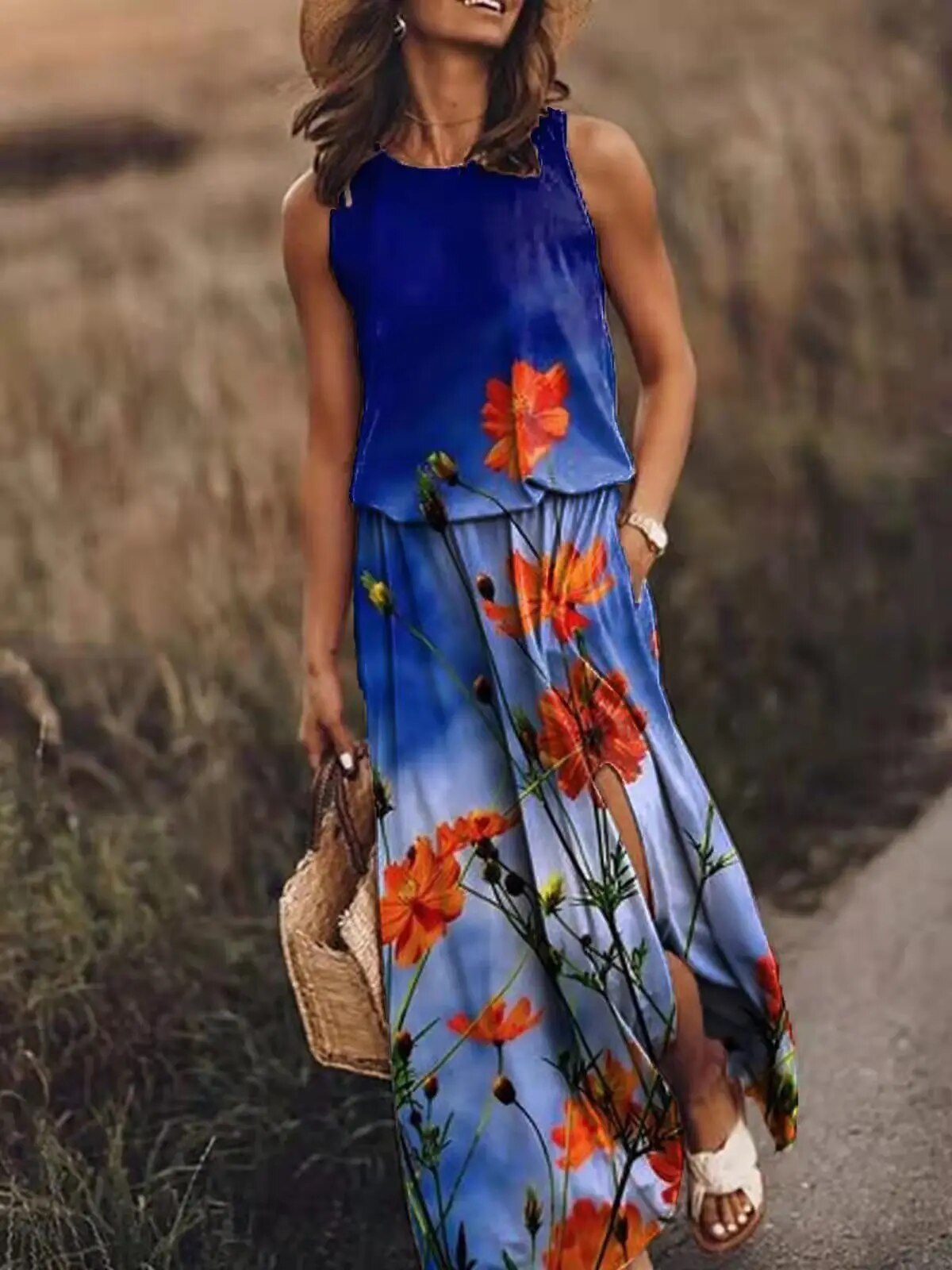 Women Printed Summer Dress with Flowing Fit and Lightweight Comfortable Design