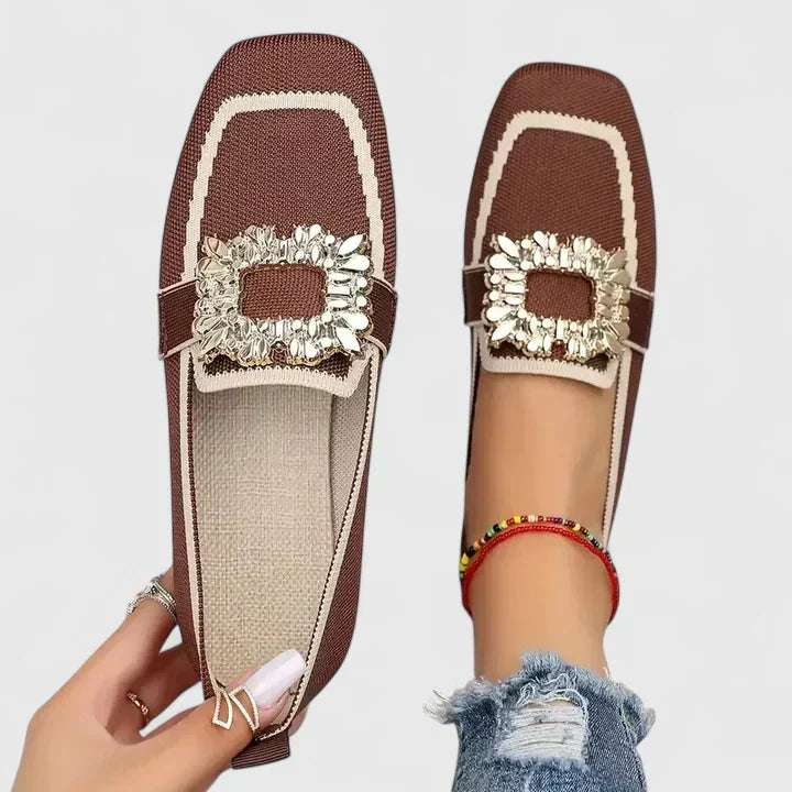 Women’s Embellished Square Toe Flats