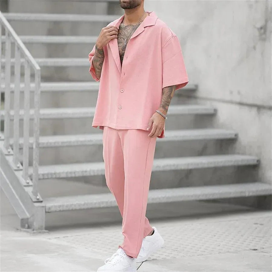 Men's Summer Co-ord Set with Relaxed Fit Lightweight Modern Casual Style