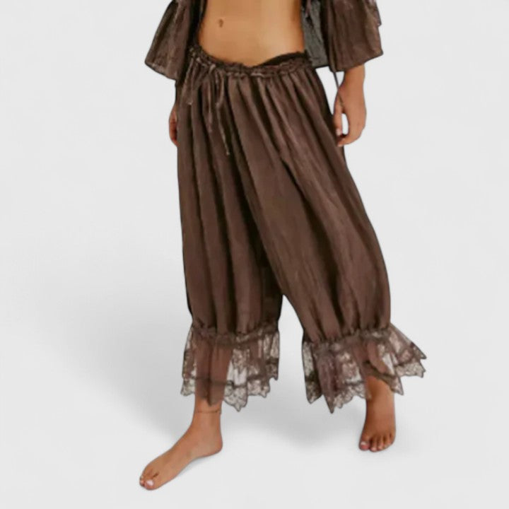 Women's Lace Trim Harem Trousers