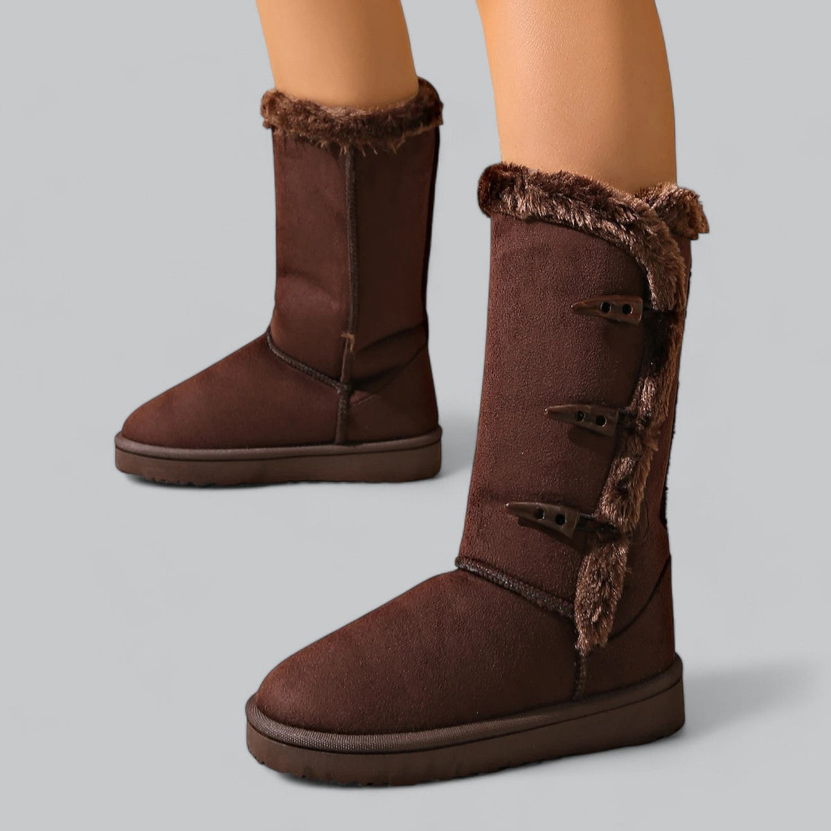 Women's Faux Fur Lined Mid-Calf Winter Boots