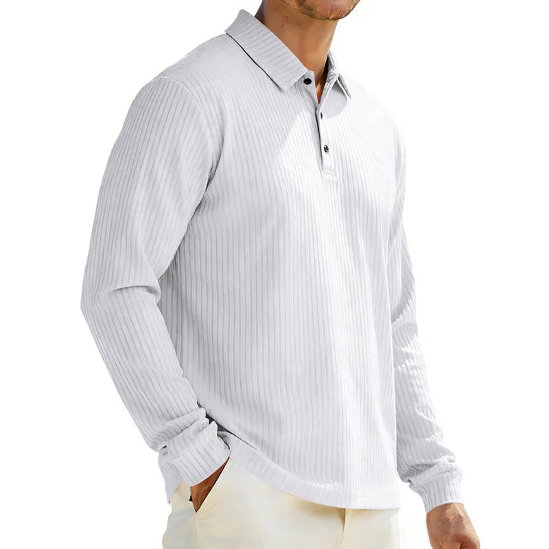 Men’s Ribbed Long Sleeve Polo