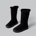 Bottes d’hiver mi-mollet pour femmes, doublées de fausse fourrure