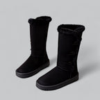 Bottes d’hiver mi-mollet pour femmes, doublées de fausse fourrure
