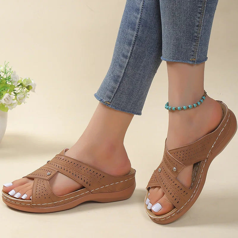 Women’s Perforated Comfort Slide Sandals