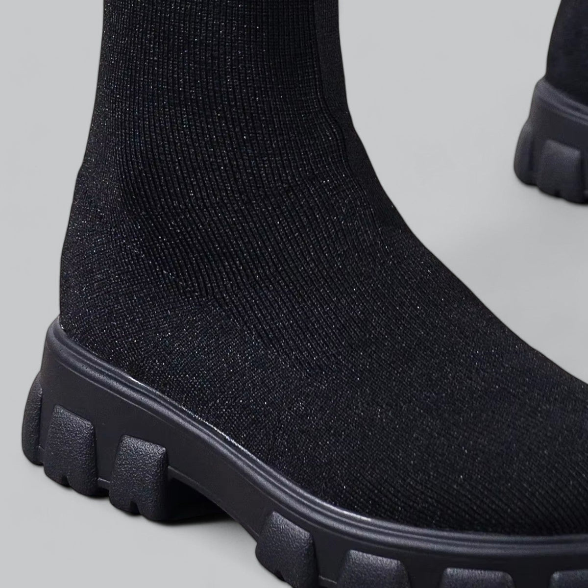 Women's Knit Knee-High Chunky Sole Boots