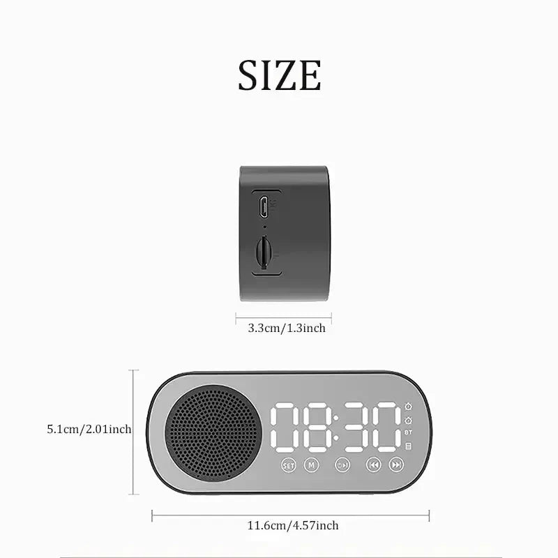 Digital Alarm Clock with Bluetooth Speaker